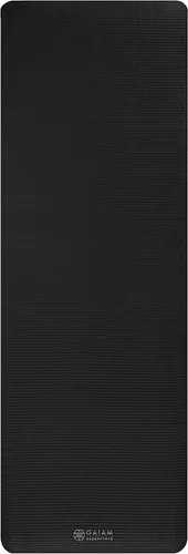 Miniatura 10 de Gaiam Essentials - Alfombrilla de yoga y pilates, fitness y ejercicio de 2/5 pulgadas de grosor (0.394 in) con correa de transporte fácil de Negro