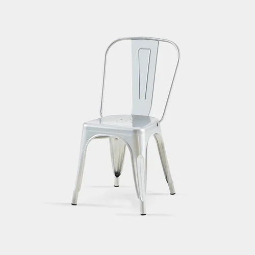 Miniatura 7 de Juego de 2 sillas de comedor industriales de metal de 18 pulgadas de altura de asiento, apilables, para interiores y exteriores, superficie ligera