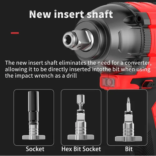 Miniatura 4 de NAWIN Llave de impacto inalámbrica, 258 pies-libras y 350 Nm, juego de enchufes de impacto de potencia de 1/2 pulgada, ajuste de múltiples