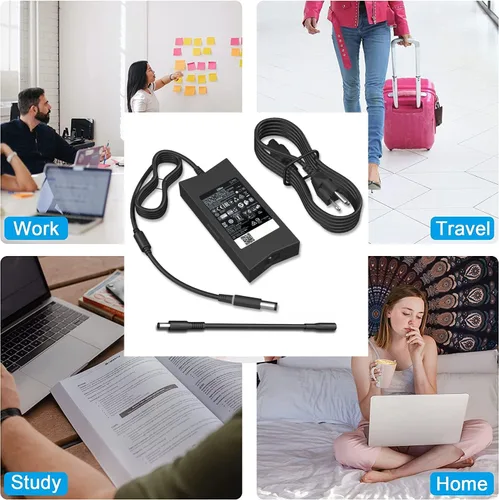 Miniatura 7 de SZGUDULO Cargador para laptop de 130 W compatible con Dell XPS 15 Inspiron 7559 Precision 5510 Docking Station Cable de alimentación PA-4E