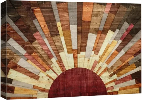 Wall26 - Arte de pared estampado en lienzo con decoración occidental sobre panel de madera, naturaleza salvaje con sol y cielo brillantes, arte