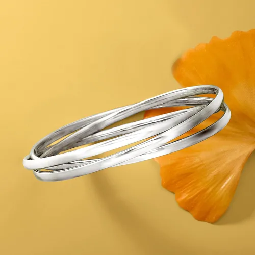 Miniatura 4 de Ross-Simons Pulsera rodante de plata esterlina italiana