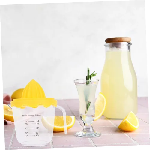 Miniatura 5 de VANZACK Mini exprimidor de limón portátil, exprimidor manual con mango y taza medidora para frutas cítricas, fácil de usar y extractor ligero