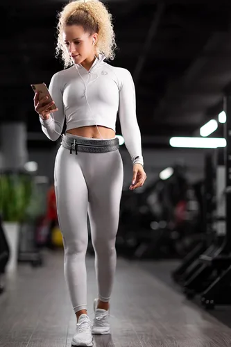 Miniatura 7 de Cinturón de correr Fitgriff® para hombres y mujeres - Bolso de jogging seguro para teléfono, llaves y elementos esenciales - Para todos los Gris