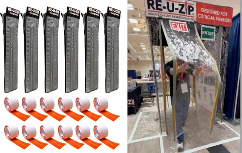 RE-U-ZIP® Tira de Entrada Magnética de Cierre Automático | Alternativa de Cremallera de Barrera contra el Polvo sin Uso de Manos para Láminas de