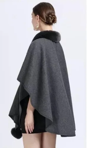 Miniatura 3 de Poncho de chal de lujo cálido para capas - Cómodo accesorio de otoño e invierno