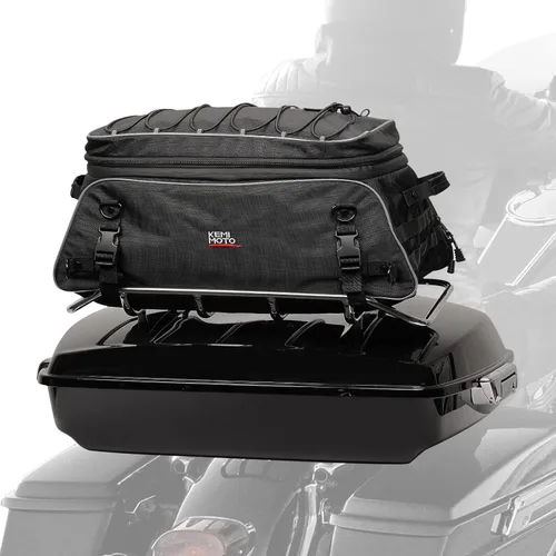 Miniatura 8 de KEMIMOTO Bolsa de Portaequipajes de Viaje para Motocicleta Expandible 20-25L Bolsa de Maletero Suave Plegable con Correas de Barra Compatible