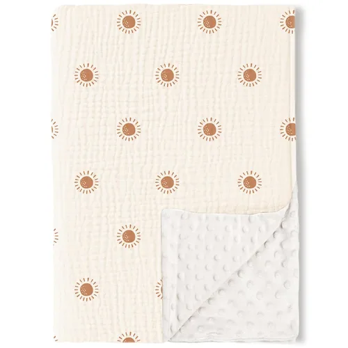 Miniatura 14 de Konssy Mantas para Bebé Unisex para Niños y Niñas, Mantas de Guardería Minky Súper Suaves con Frente de Algodón de Muselina y Respaldo de Vellón