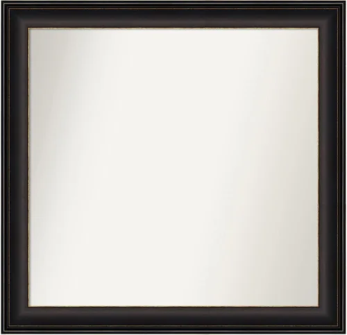 Miniatura 231 de Amanti Art Espejo de baño de bronce para sobre el fregadero, 24 x 24 pulgadas, espejo cuadrado de bronce Lara para tocador, marco de madera