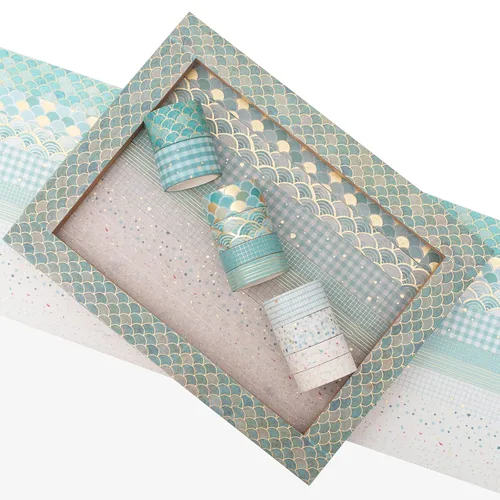 Miniatura 4 de Creative Washi - Juego de 10 rollos de cinta adhesiva decorativa con impresión de lámina dorada para artes, manualidades, diarios, planificadores