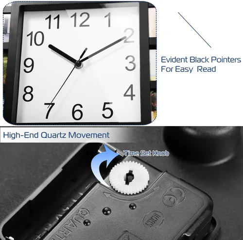 Miniatura 5 de KOCASO Marco de fotos, collage de 12 imágenes, reloj de pared para colgar en la pared, decoración del hogar, haz tu propio reloj multifoto, punto