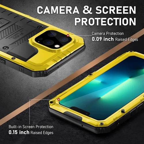 Miniatura 6 de Beasyjoy - Funda resistente al agua para iPhone 13 Pro, cubierta protectora de cuerpo completo con protector de pantalla integrado, funda de metal