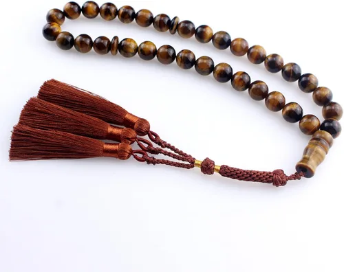 Miniatura 4 de Muslims Islamic 33 Dhikr Tasbeeh Tasbih - Cuentas de oración con borla, Ojo de tigre