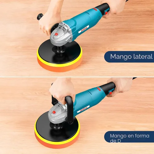 Miniatura 2 de ENEACRO Pulidora, cera pulidora rotativa para automóvil, 1600 W, 7 pulgadas/6 pulgadas, velocidad variable 1500-3500 RPM, mango desmontable adecuado