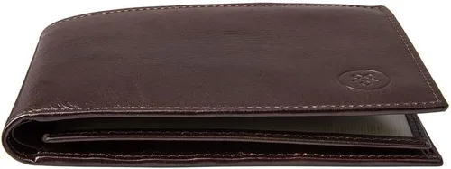 Miniatura 5 de Maxwell Scott Mens Luxury Leather Trifold Wallet The Gallucio Handmade In Italy Dark Chocolate Brown