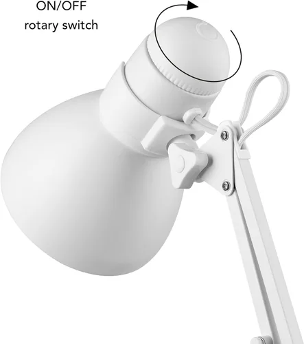 Miniatura 11 de GLOBE Electric 56060 Arden - Lámpara LED de escritorio integrada de 12", cuello de cisne ajustable, interruptor de encendido y apagado en línea