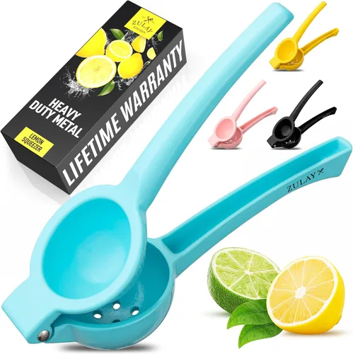 Miniatura 10 de Zulay Kitchen Exprimidor de limón de metal, exprimidor de limón de mano, exprimidor de cítricos fácil de usar, prensa manual para extraer la mayor