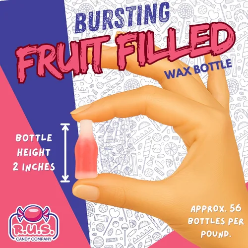 Miniatura 7 de Dulces de cera de botella estilo antiguo – Paquete al por mayor de 1 libra – 5 sabores afrutados