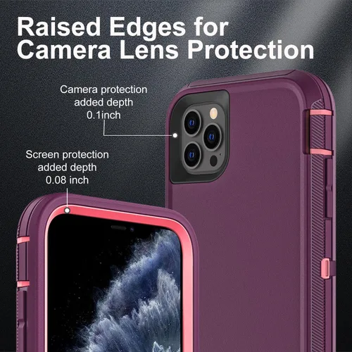 Miniatura 3 de YKHJKLEC para iPhone 11 Pro Max, Funda Militar Grado 3 en 1 Resistente a Prueba de Golpes/Caídas/Polvo con 2 Piezas de Protector de Pantalla
