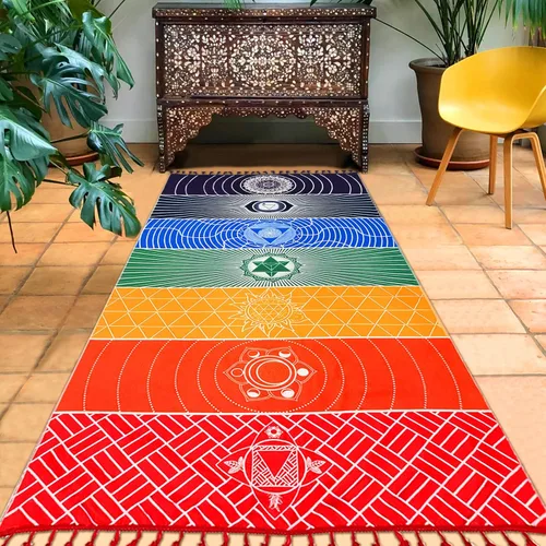 Tapete de Yoga Mexicano Manta de Picnic de Playa Tapete de Meditación Chakra Tapete de Yoga Chal Protector Solar Chakra Tapiz de Pared Decoración