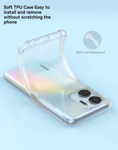 Miniatura 5 de USTIYA Funda para Honor X7A Clear TPU Cuatro Esquinas Cubierta Protectora Transparente Suave