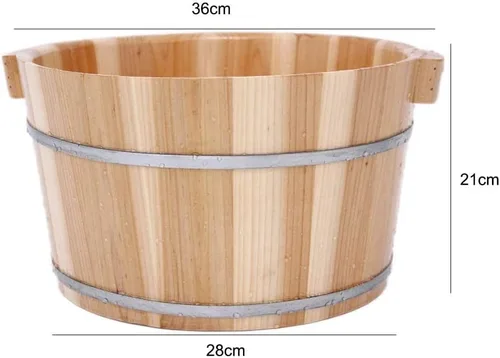 Miniatura 3 de Katzowen Barril de baño de pies, Masaje magnético bañera de pie de madera, Masajeador de baño de spa de pies para el hogar