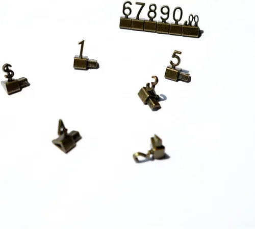 Miniatura 3 de 10 juegos de cubos de precio, bloques de números, etiqueta de precio de metal para exhibición de joyas, soporte de mostrador, montaje ajustable