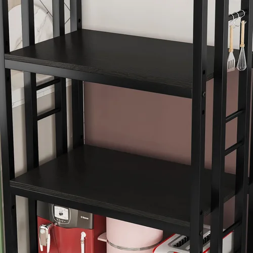 Miniatura 6 de Estante para panaderos de 4 niveles con altura ajustable, estante grande para hornear de cocina con estantes, soporte industrial para microondas