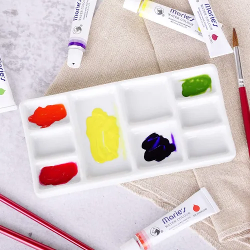 Miniatura 7 de VanEnjoy Paleta de pintura de artista de cerámica cuadrada blanca,Paleta de acuarela de porcelana,Bandeja de mezcla de cerámica para pintura