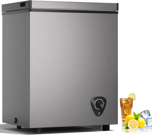 Miniatura 11 de LifePlus Congelador Profundo Pequeño de 4.2 Pies Cúbicos, Congelador de Cofre con 7 Temperaturas Ajustables con Canasta Removible, Ruedas