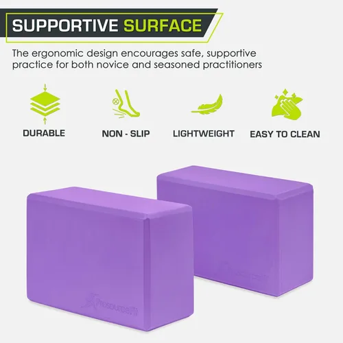 Miniatura 3 de ProsourceFit Foam Yoga Blocks, High Density EVA Yoga Bricks 4”x 6” x 9” (Set of 2)