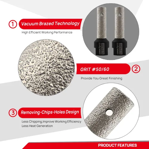 Miniatura 4 de DT-DIATOOL Dedo de diamante/broca de fresado de diámetro 1 "(25 mm) para agrandar o reparar agujeros de azulejos de porcelana, piedra superficial