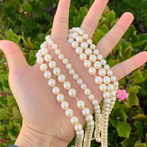 Miniatura 2 de Adabele 1 hebra de cuentas de perlas de concha natural de 6 mm de grado AAA, cuentas sueltas redondas de nácar de madre perla de agua dulce de 38 cm