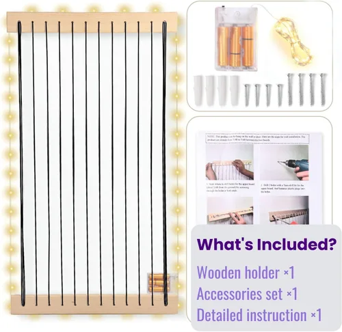 Miniatura 7 de Almacenamiento de animales de peluche de madera suave para habitación de los niños, soporte de pared para colgar en la puerta, organizador