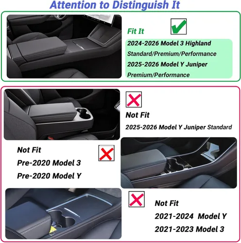Miniatura 2 de Organizador de Consola Central de 5 Piezas Compatible con 2025-2026 Nuevo Tesla Model Y Juniper/2024-2026 Tesla Model 3 Highland Accesorios, Caja