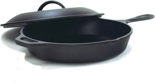 Lodge Sartén de hierro fundido sazonado con tapa (12 pulgadas) - Juego de sartenes