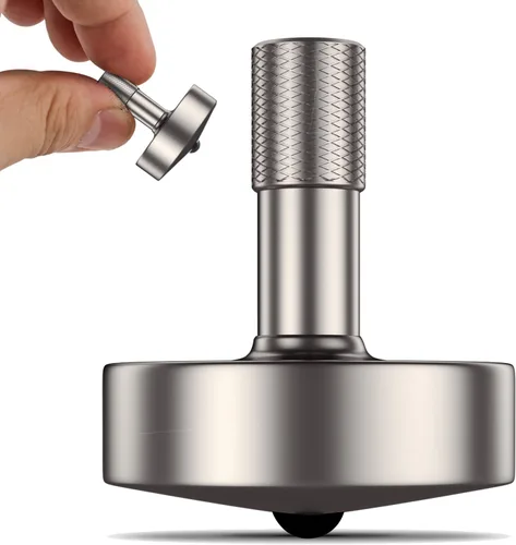 Miniatura 13 de DjuiinoStar Peonza de Latón Premium: Agarre Largo Profundamente Grabado, Tiempo de Giro Largo, Se Estabiliza Rápidamente, Trabajo Metálico Exquisito
