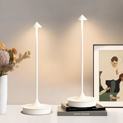 Miniatura 13 de Lámpara de mesa inalámbrica pequeña, recargable, funciona con pilas, lámpara táctil LED de 4000 mAh, regulable, portátil, impermeable