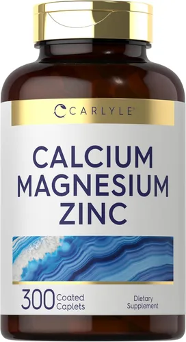 Carlyle Calcio y magnesio y zinc | 300 cápsulas | Suplemento vegetariano, sin OMG, sin gluten