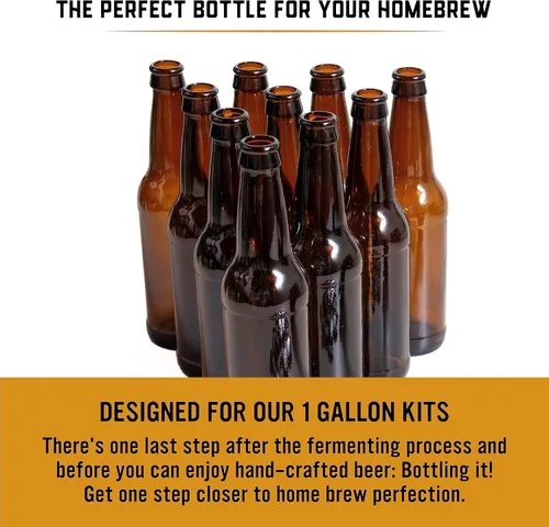Miniatura 4 de Kit de embotellado de lujo – Craft A Brew Homebrew Bottler Equipment – Home Brewing Easy Embotellado Set – 10 botellas vacías de vidrio ámbar de 12