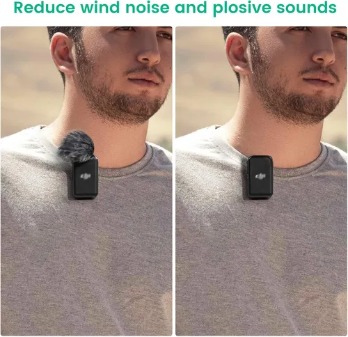 Miniatura 3 de Paravientos de micrófono protector contra viento compatible con micrófono de solapa inalámbrico DJI MIC, cubierta peluda (paquete de 2)