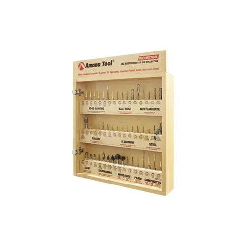 Miniatura 2 de Amana Tool - AMS-CNC-52 - Colección de brocas para enrutador CNC maestro, vástago de 52 piezas de 1/4