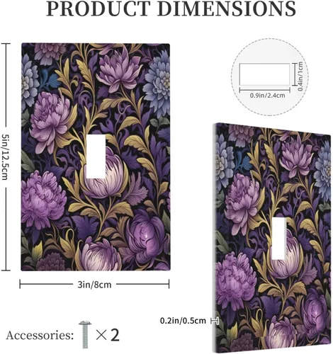 Miniatura 122 de Decorative Outlet Covers Blue Background White Cat Daisy Floral 2-Gang 1-Gang Wall Plate Single Toggle/Rocker Farmhouse Style Light Switch Covers