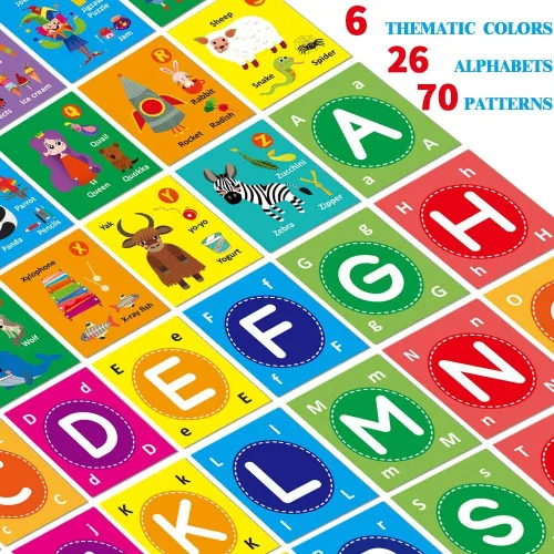 Miniatura 2 de teytoy Juguetes suaves de tarjetas del alfabeto para bebé, 26 unidades, tarjetas flash del alfabeto ABC, juguete de aprendizaje temprano con bolsa
