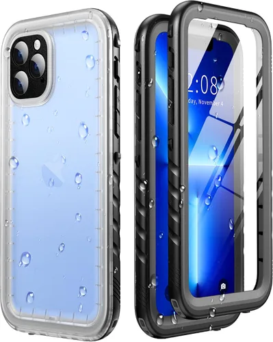 SOKUSIN Funda impermeable para iPhone 13 Pro - Funda protectora de cuerpo completo con pantalla y protector de cámara incorporado, a prueba de