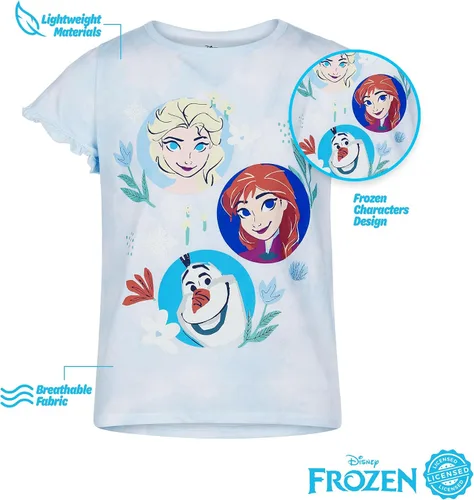 Miniatura 3 de DISNEY Camisetas de princesa para niñas, Ariel, Cenicienta, Bella, Jasmin, Elsa, Anna, paquete de 4 camisetas gráficas de manga corta (tamaño 3T-7)