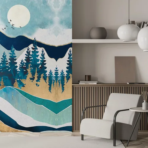 Miniatura 345 de SIGNFORD - Papel tapiz de diseño de bosque, removible para dormitorio o sala de estar, 100 x 144 pulgadas Bosque1-1911-m17