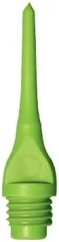 Mueller - Puntas de dardos de plástico con rosca de 1/4 pulgadas – Bolsa/100-15 variaciones de color Verde neón