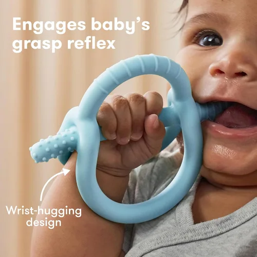 Miniatura 3 de Frida Baby Get-A-Grip BabyTeether para aliviar la dentición Juguetes de dentición de silicona 100% de grado alimenticio para bebés de 0 a 6, 12