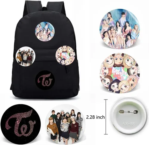 Miniatura 3 de Juego de regalo de dos veces, incluye mochila con cordón, collar, aretes, pulseras, pasadores de botón, soporte de identificación con cordón